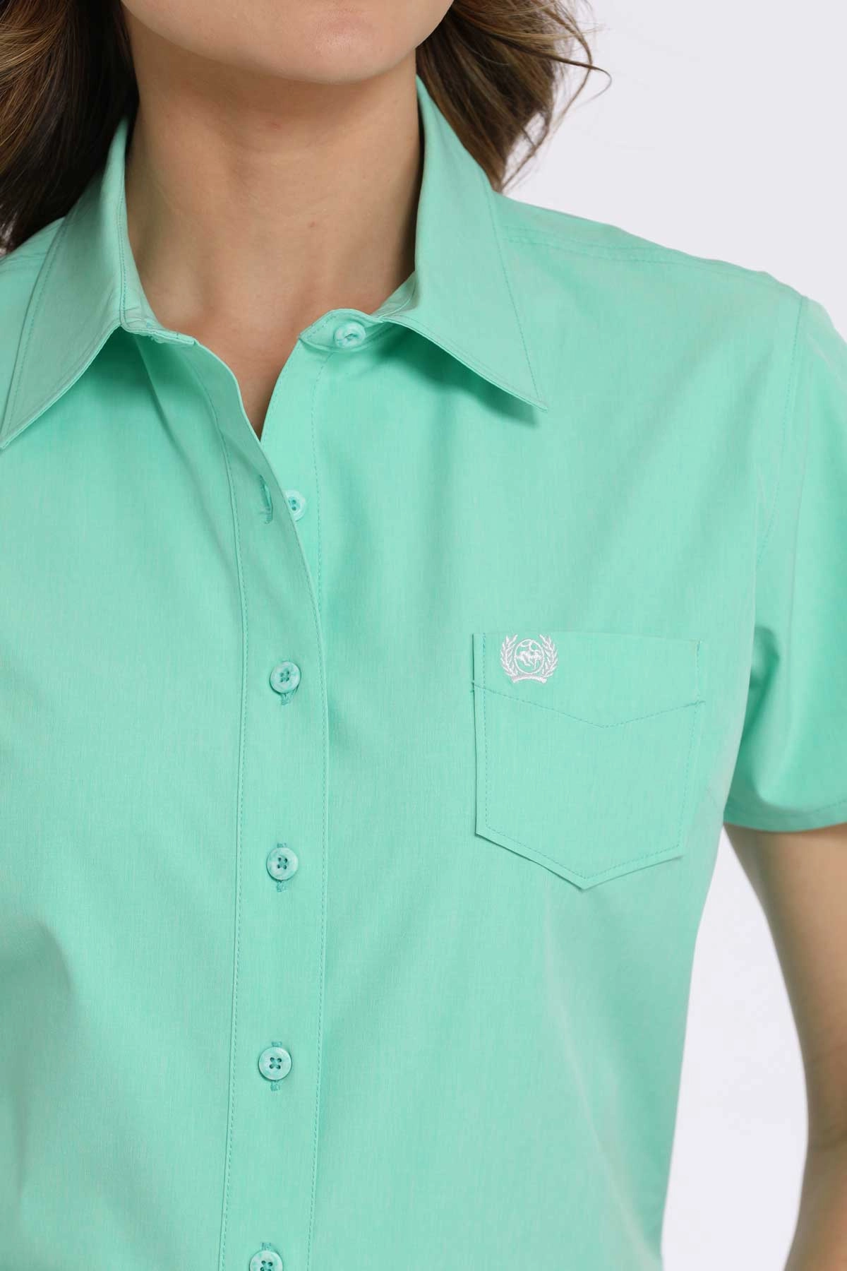 Cinch Women??s Turquoise ArenaFlex Shirt WeightedHem VersatileNeckline