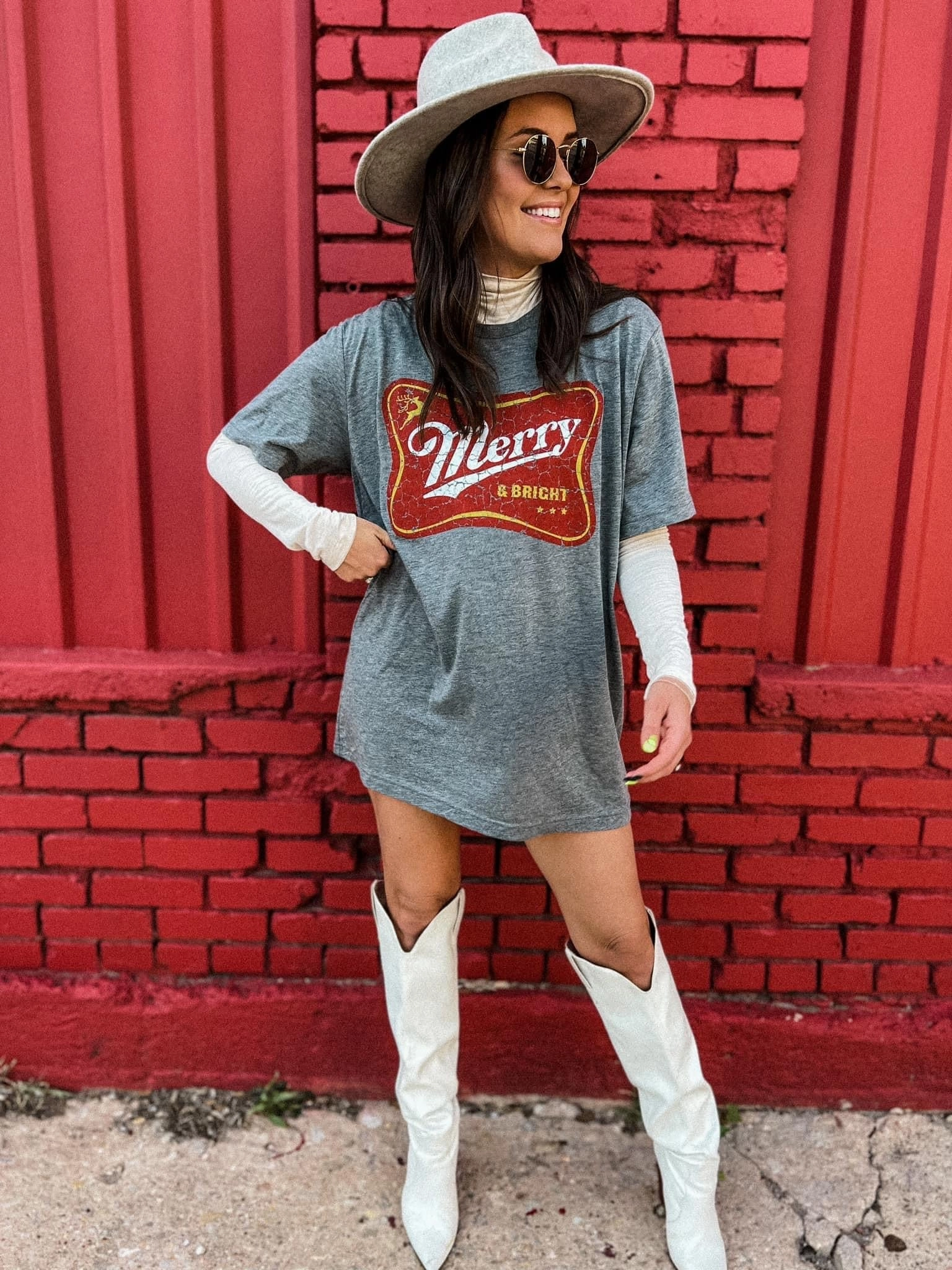 Merry & Bright Logo Tee Picnic Non Restrictive Cut