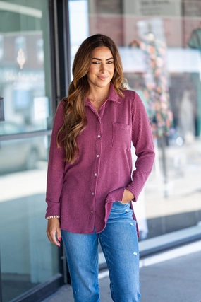 Heavily Ribbed Tunic Shacket SlimSilhouette All Day Wear