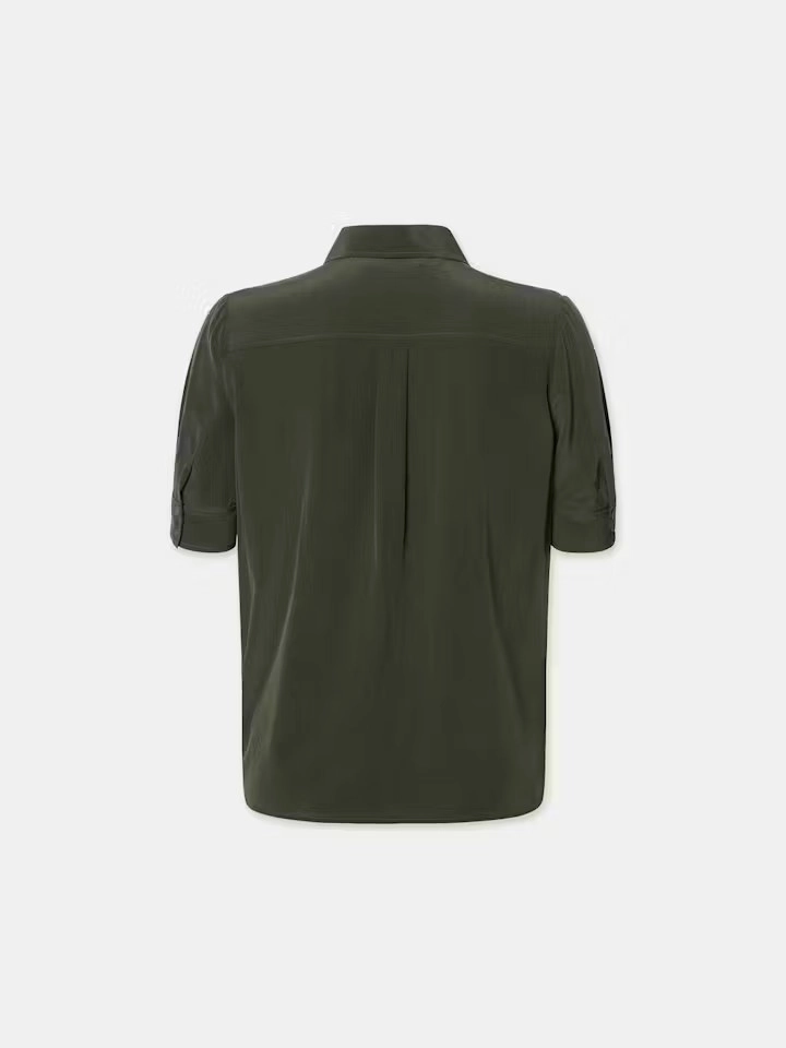 Patch Pocket Button Down Water Repellent Coating Double Needle Stitching