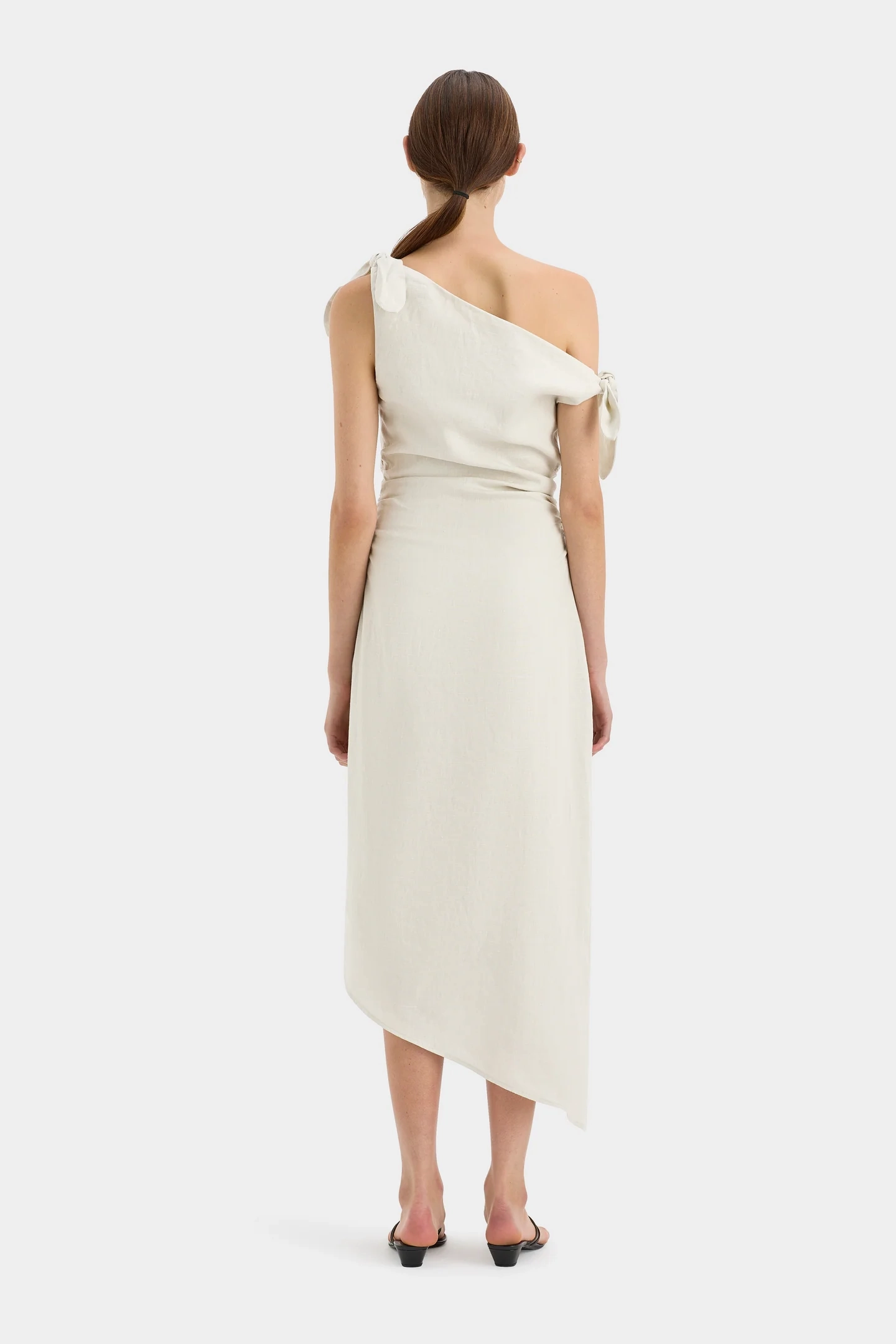Neutral Aesthetic Chic Style Wear Affogato Tie Shoulder Dress