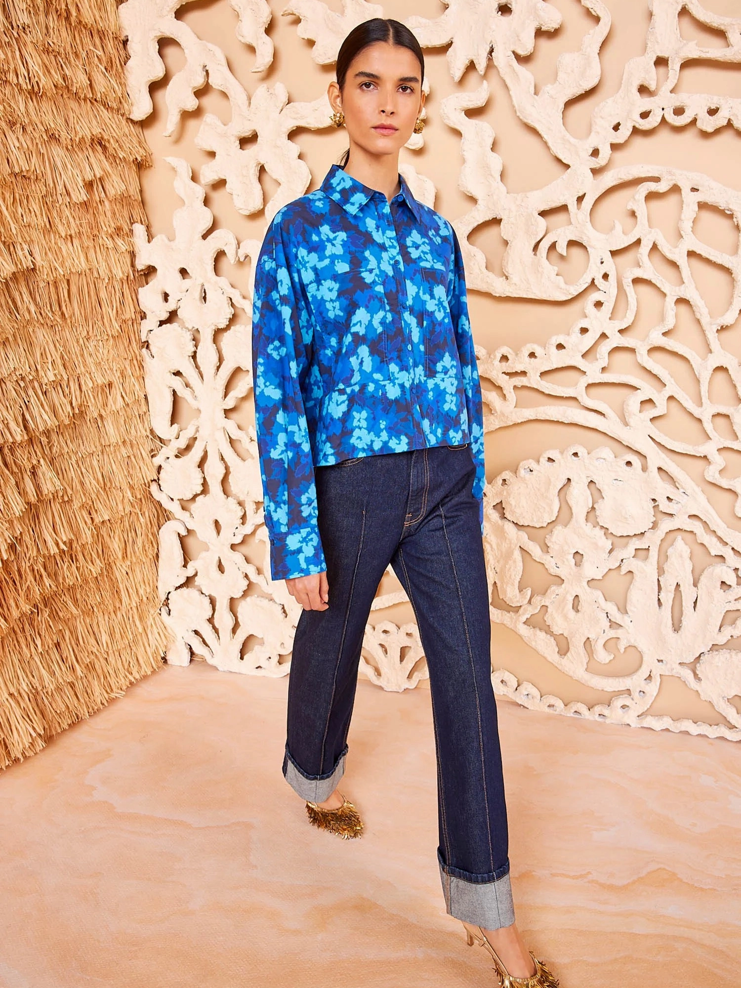 Aria Blouse Relaxed Top Durable Overlock Stitch