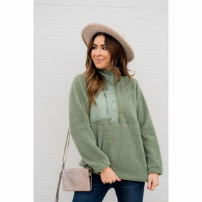 Simple Outer Thick and Fuzzy Button Up Jacket