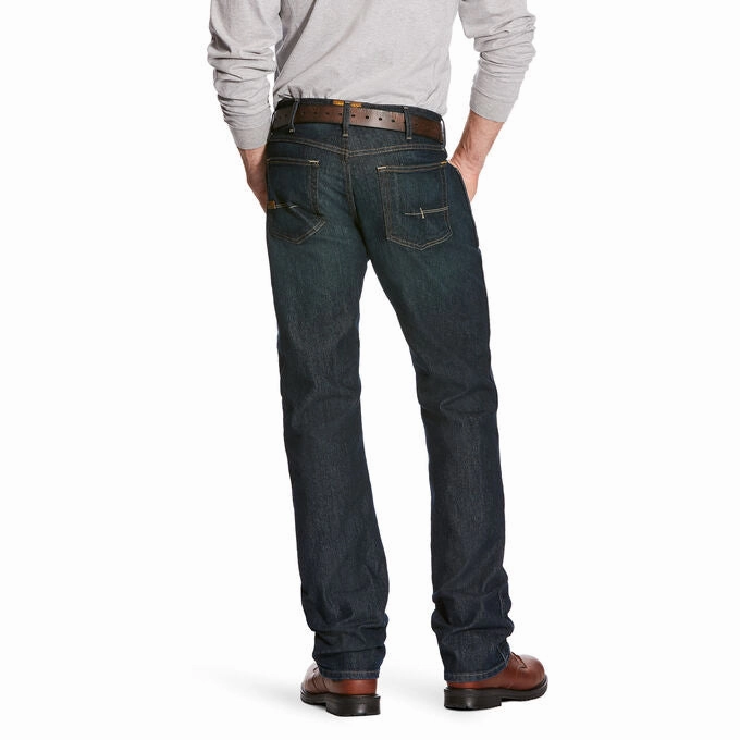 Sharp Finish Ariat Men's Rebar M5 Slim DuraStretch Straight Leg Jean-Blackstone