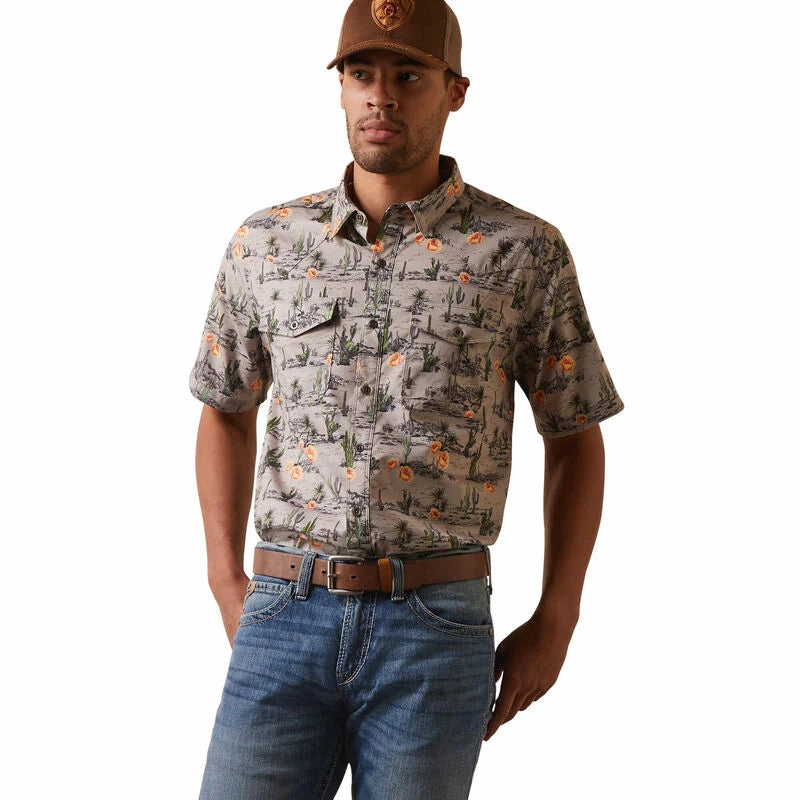 Ariat Men??s Venttek Western Dove Desert Scape Shirt Errand Ready