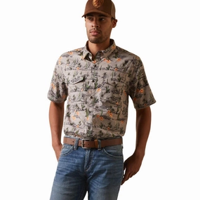 Ariat Men??s Venttek Western Dove Desert Scape Shirt Errand Ready