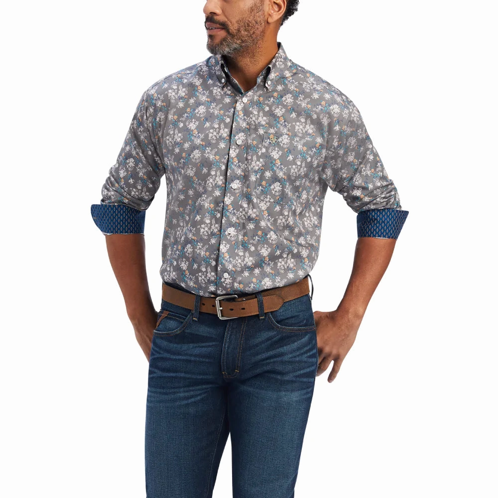 Ariat Men's Wrinkle Free Floral Shirt Adjustable Hem