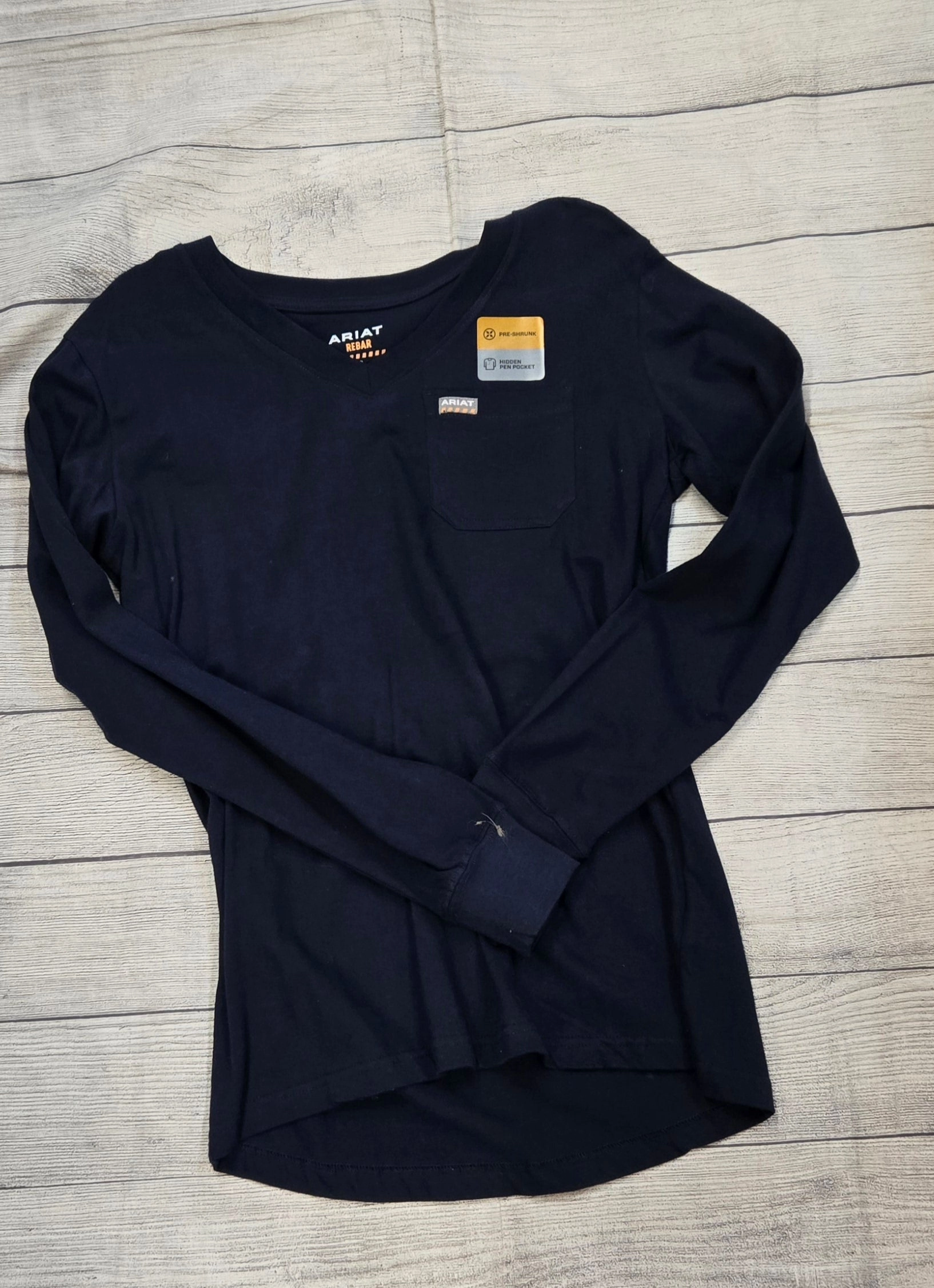 Ariat Rebar Cotton Strong Southwest Tee-True Navy GentleWashResistance Classic Layer Wear