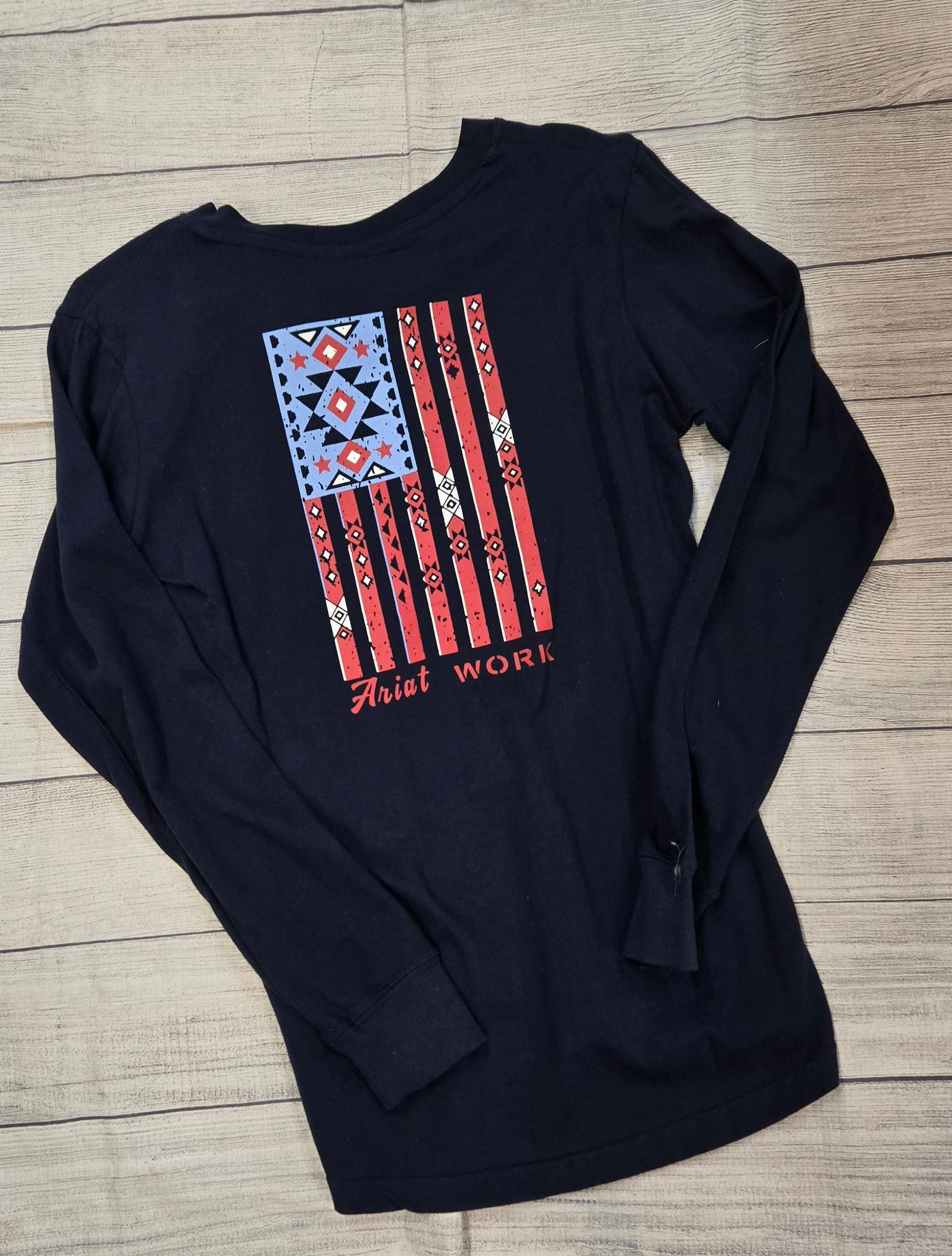 Ariat Rebar Cotton Strong Southwest Tee-True Navy Versatile Fashion Modern Comfort Style