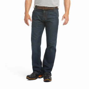 Ariat Rebar Men??s M4 Relaxed DuraStretch Workhorse Boot Cut Jean- Phantom Polished Look