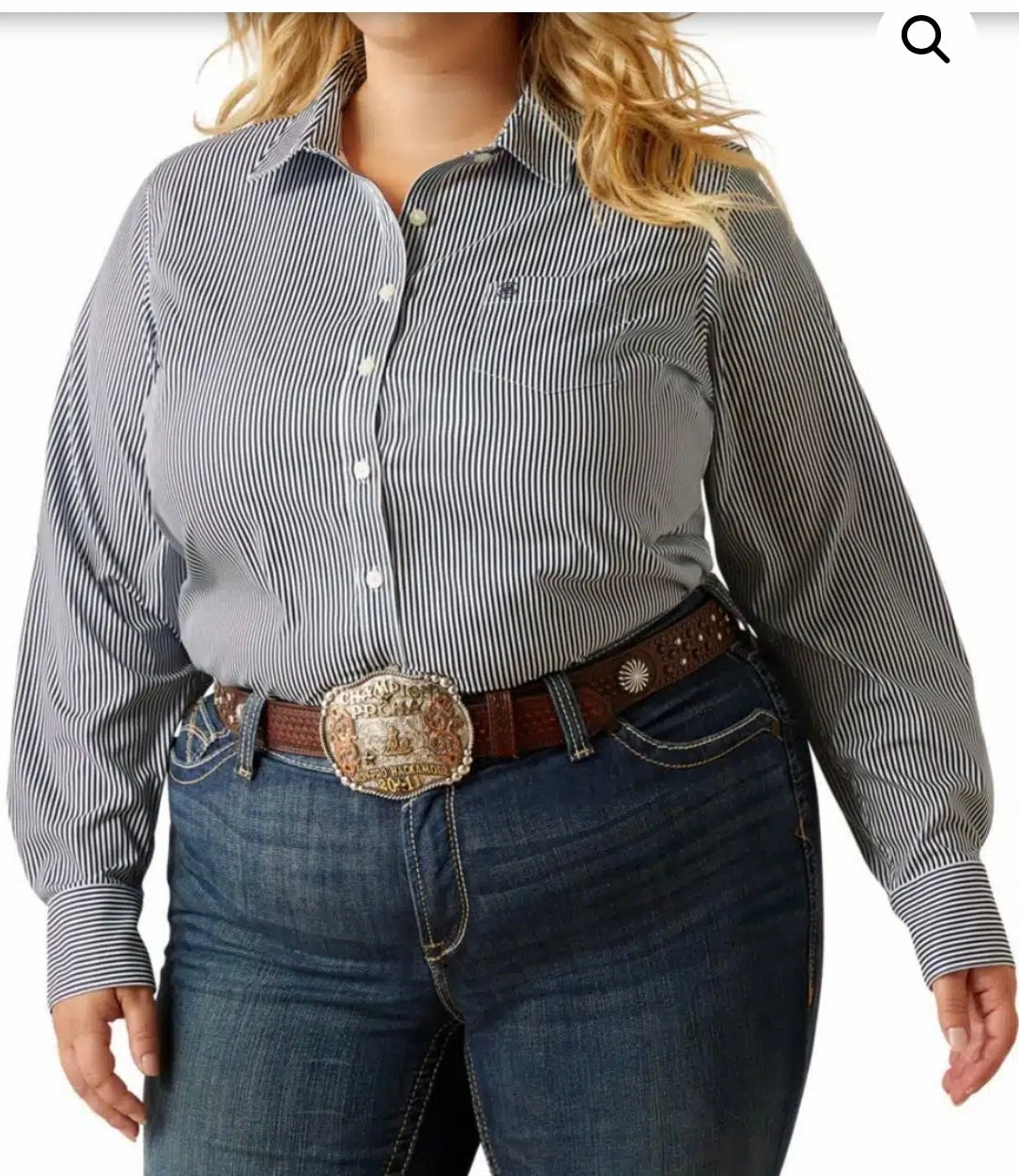 Ariat Women's Kirby Pro Black Iris Stripe Shirt Anti Bacterial Layer