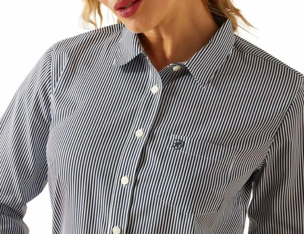 UltraSoft Blend UV Protection Enhanced Ariat Women's Kirby Pro Black Iris Stripe Shirt