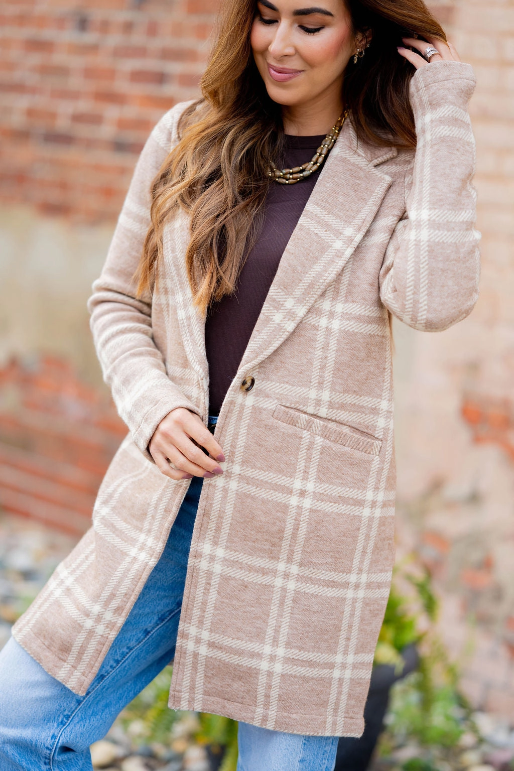 Fall For You Plaid Coat Light Reflective ReinforcedElbows