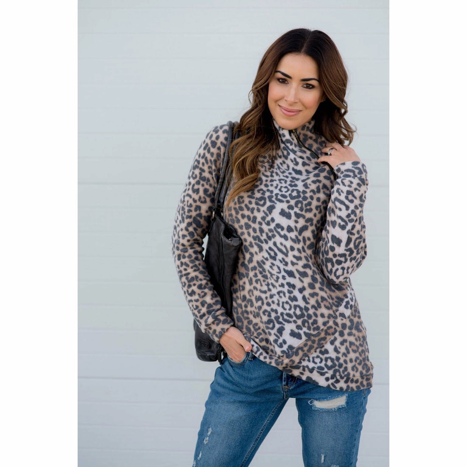 Warm Comfort product party ready excitement Wild Safari Leopard Wrapped Pullover
