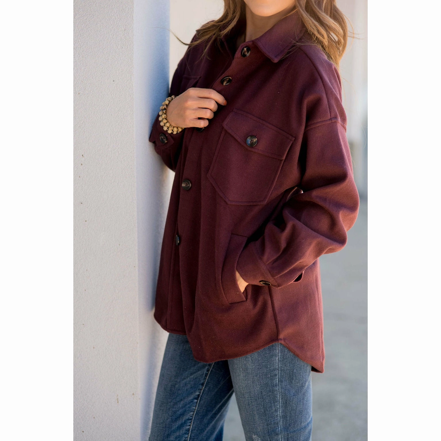 Basic Shacket HoodedStyle EcoFriendly Dye