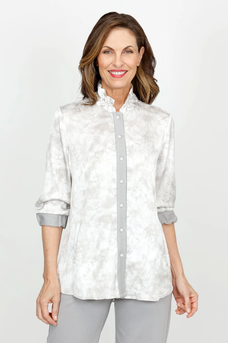 Beau Chemise Bobbi Marled Print with Denim Trim gender-neutral