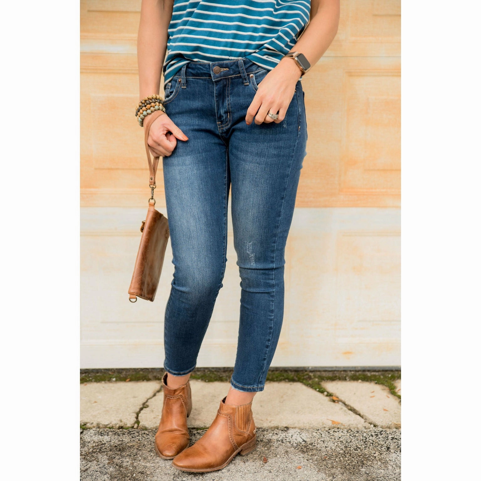 Brushed Interior Betsey's Frayed Bottom Denim Jeggings