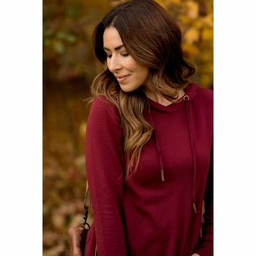 Comfortable Hoodie Betsey's Leather Accented Hoodie