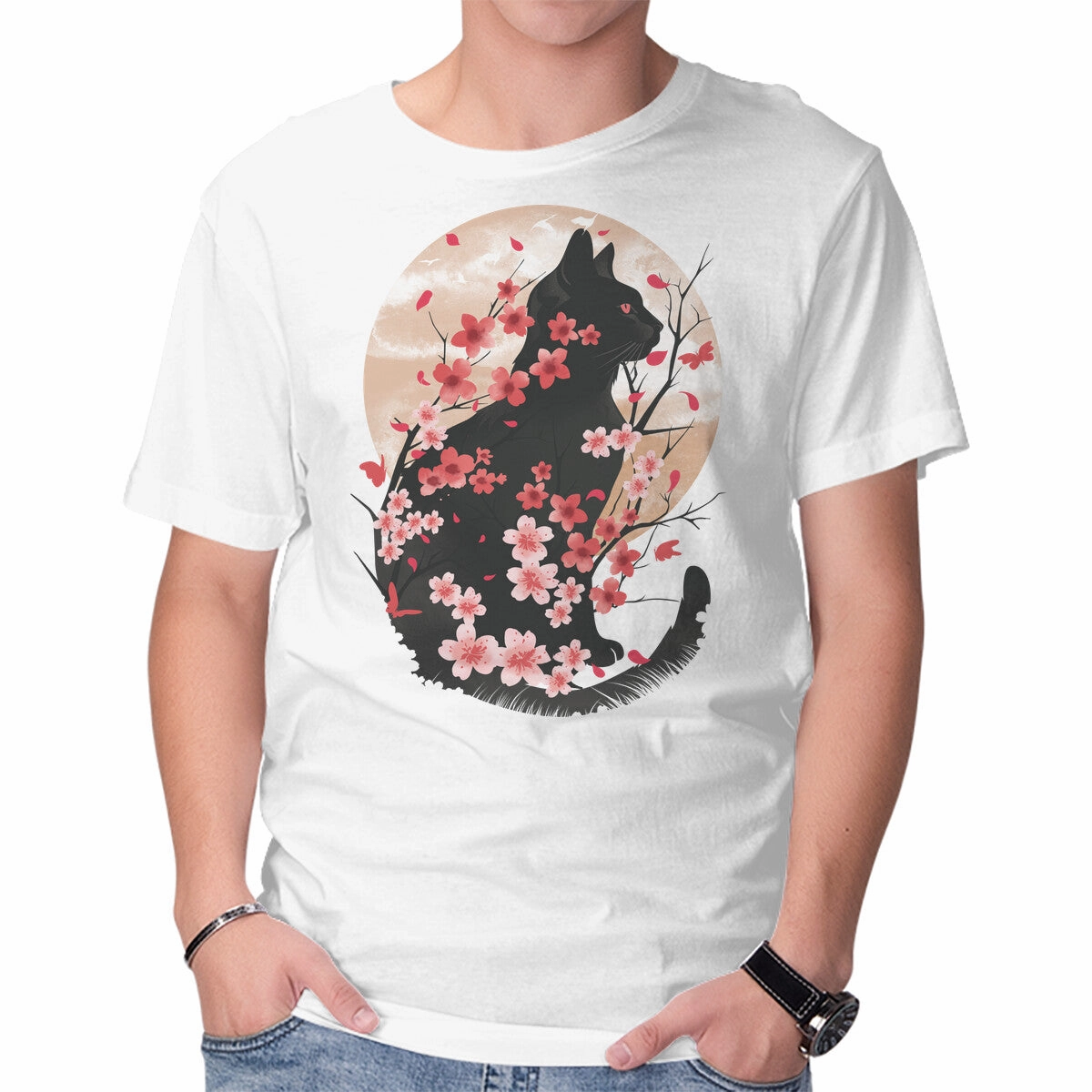 Garment Washed Texture WrinkleFreeFabric Black Sakura