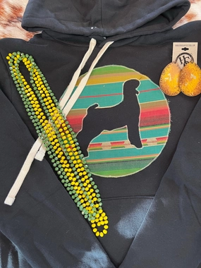 solo adventure Black Sweatshirt with Serape Goat