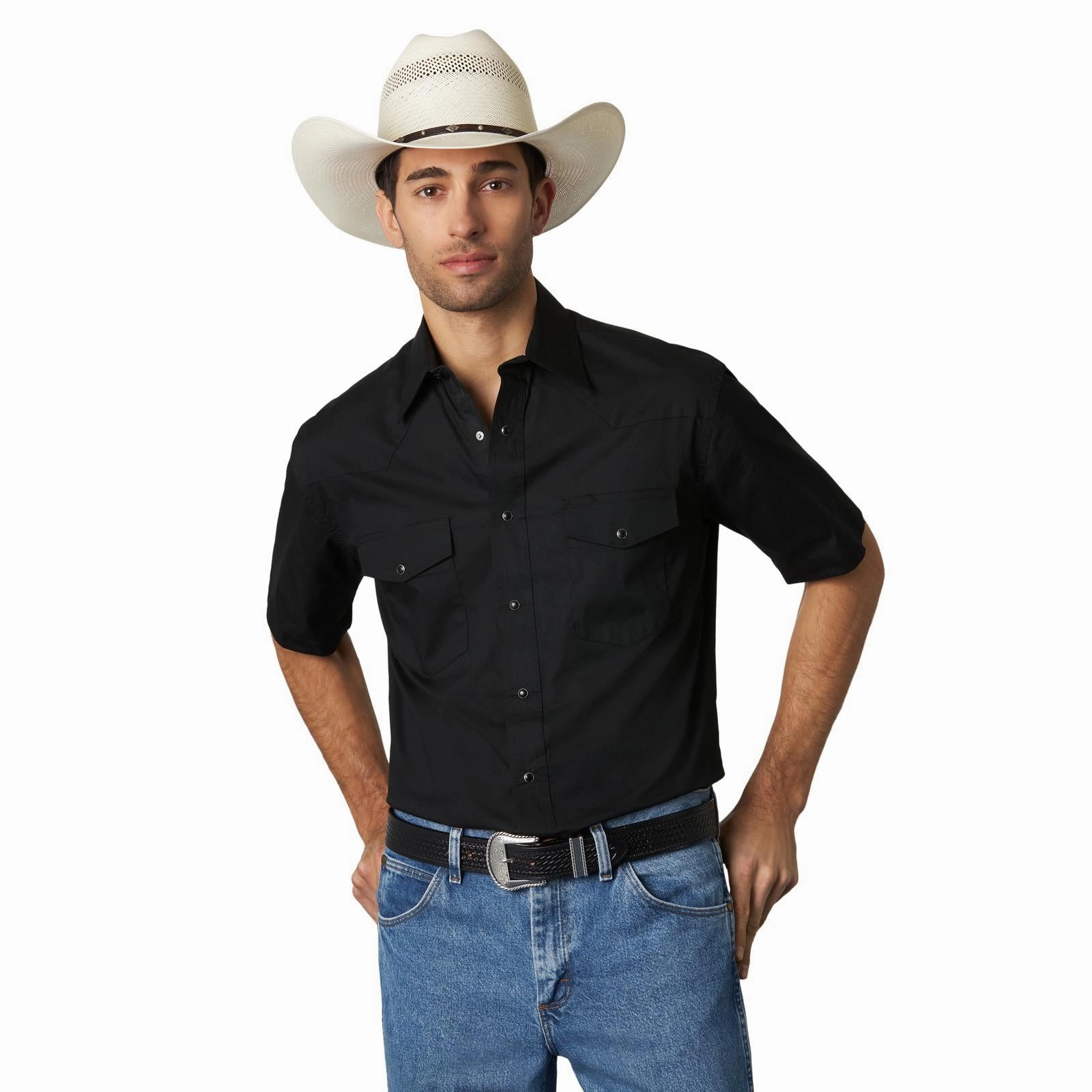 Dynamic Design Chic Ensemble Wrangler Men's Sport Shirt-Black