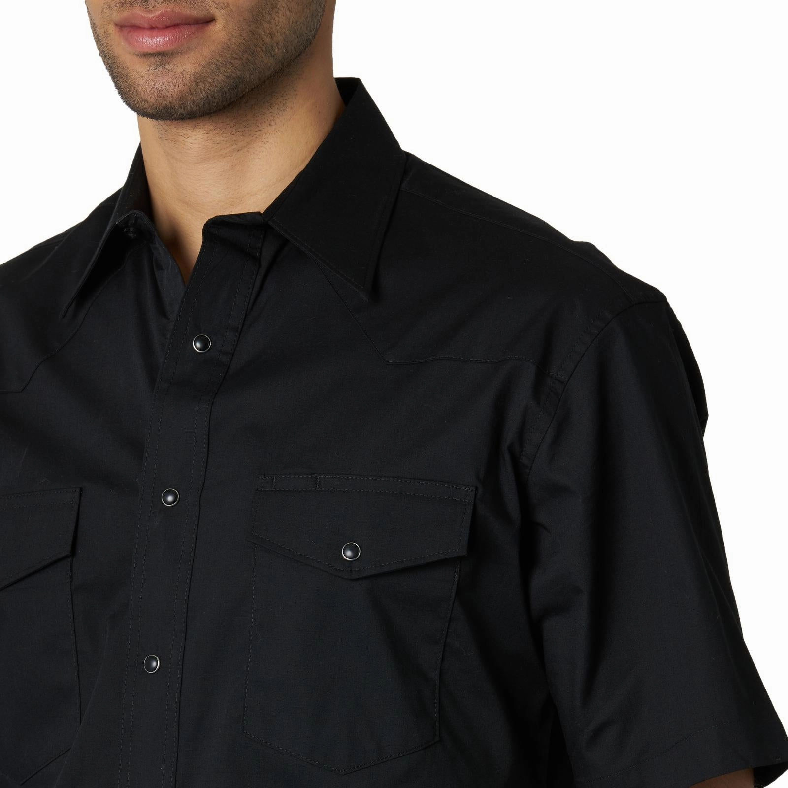 All Day Comfort Tech Wrangler Men's Sport Shirt-Black