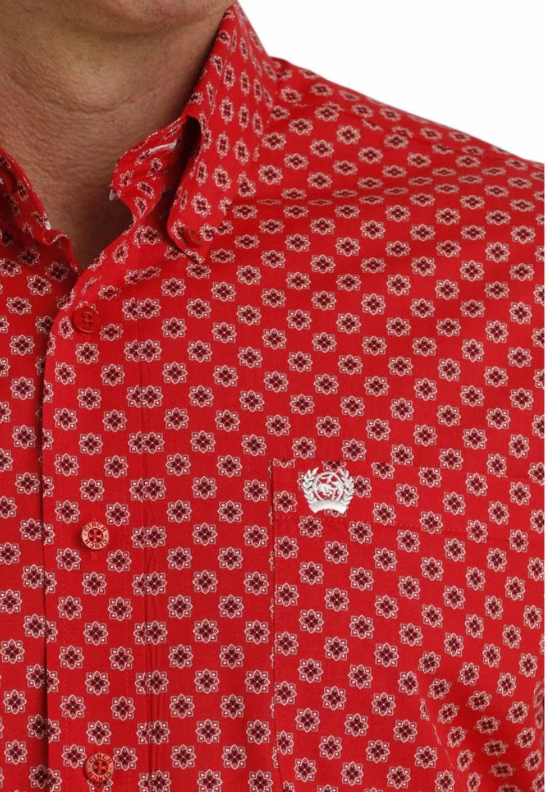 Cinch Men??s Red Print Shirt Unisex style