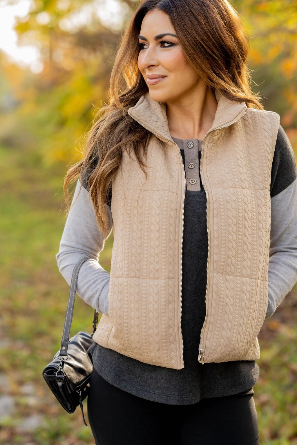 Ergonomic Armhole Cut Braided Puffer Vest