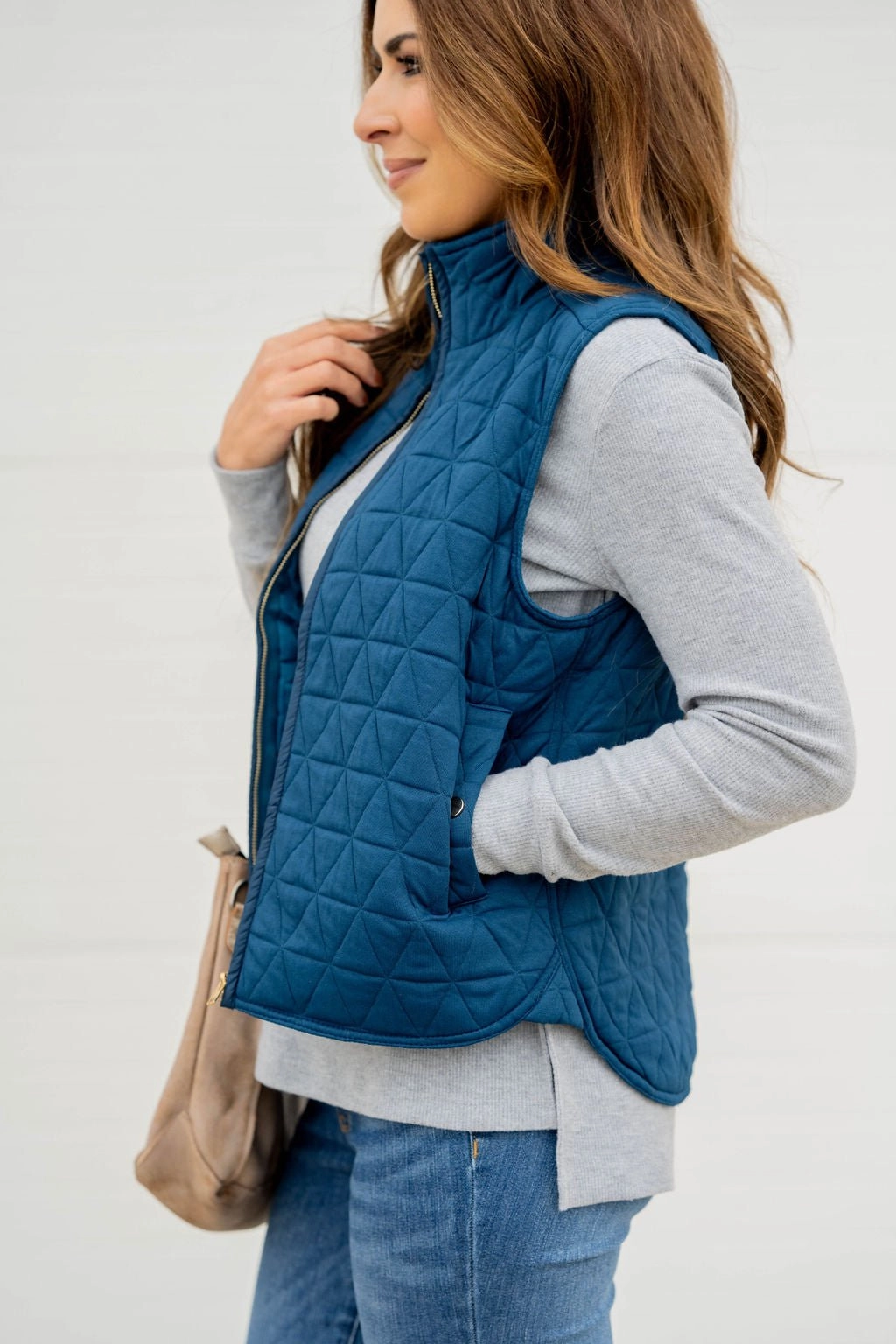 Street Comfort Triangle Quilted Puffer Vest