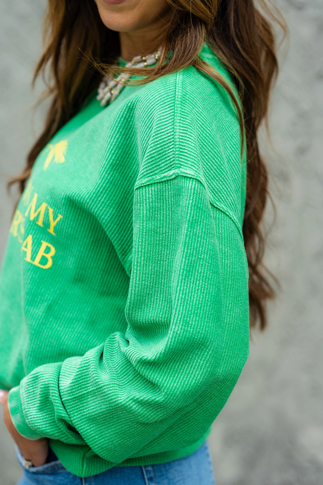 Put It On My Farmer's Tab Ribbed Graphic Crewneck Hoodie Fashion product affordable accessibility