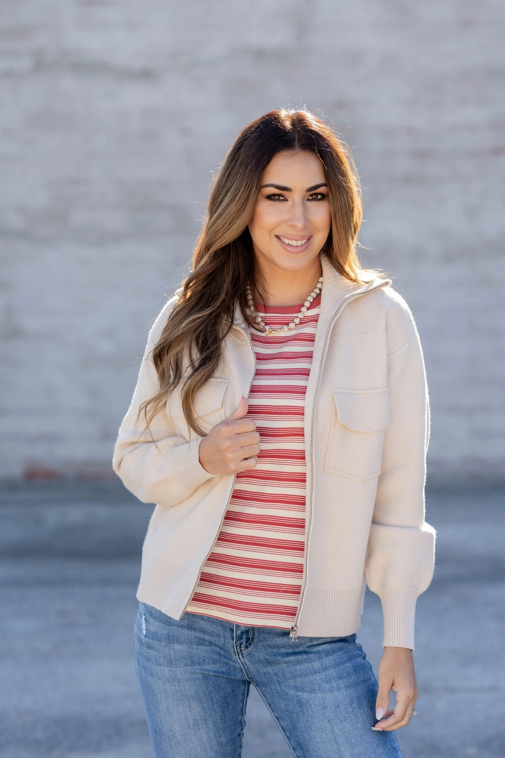 Dual Pocket Sweater Jacket Insulated Layer Multipurpose Layering