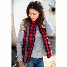 Neutral Tones Buffalo Plaid Vest