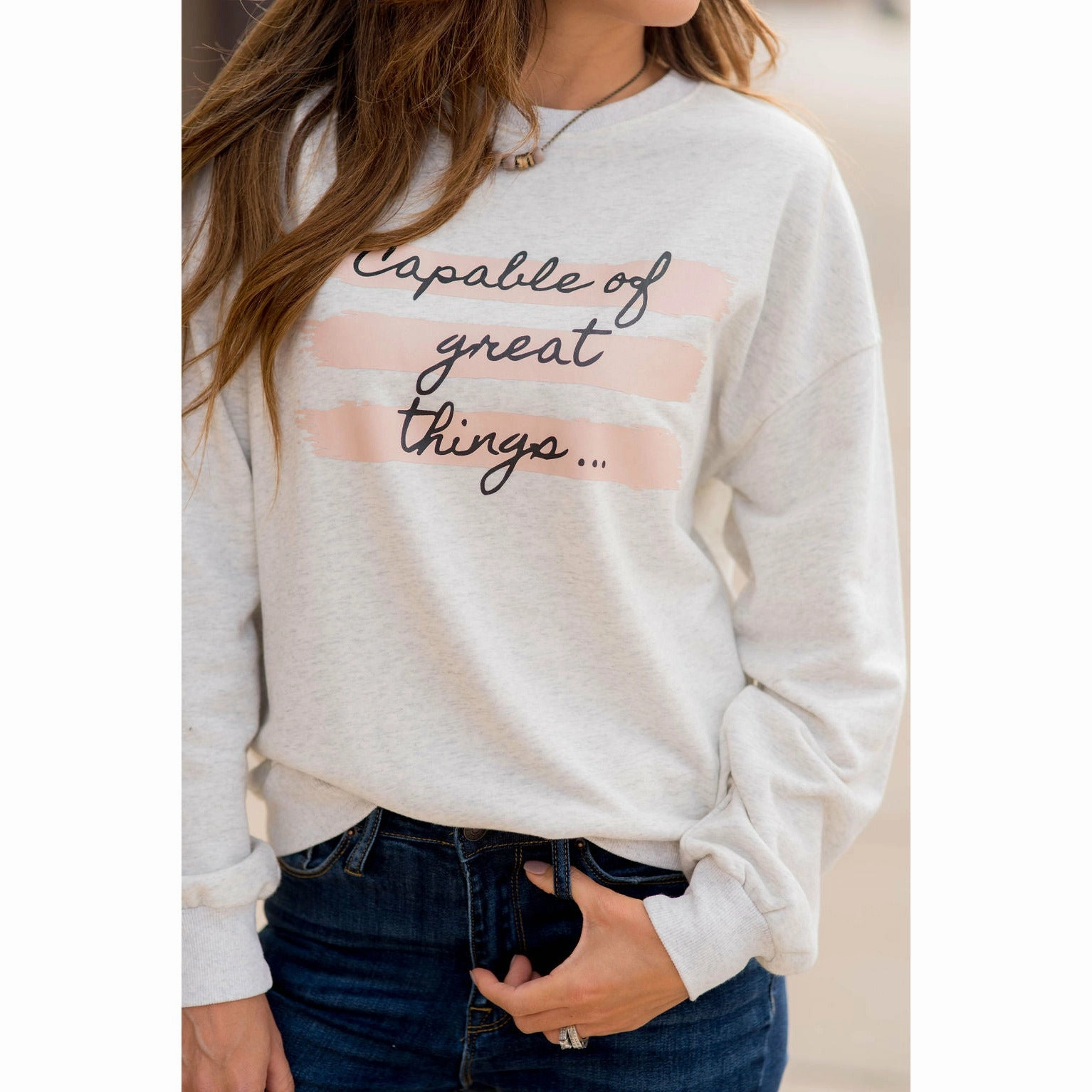 Capable Of Great Things Crewneck Casual Comfort Comfortable Design