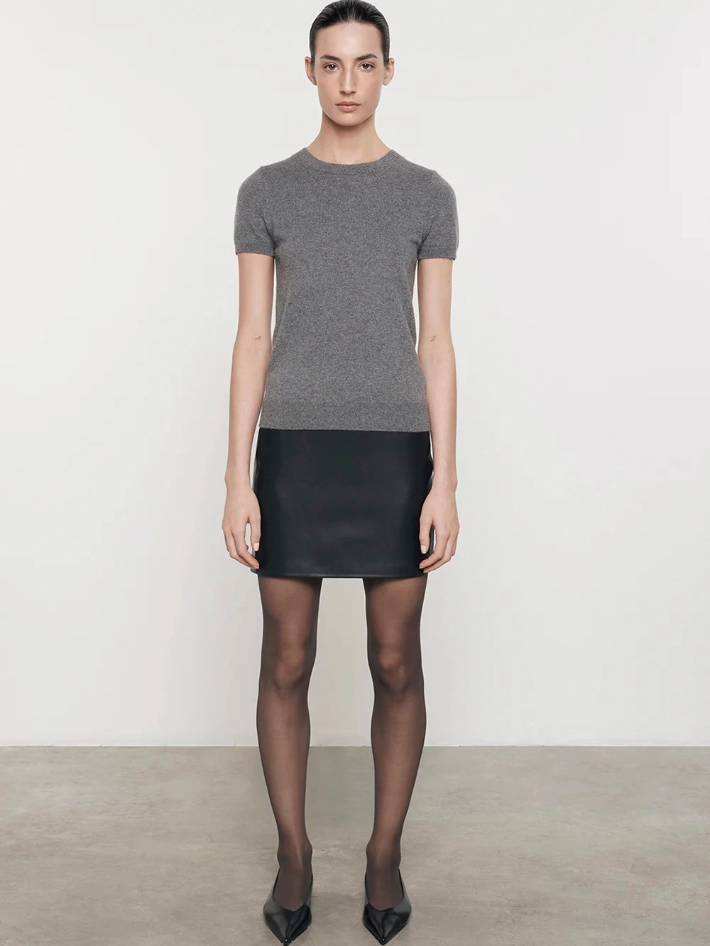 Cashmere Jersey S/S Crew MidweightJersey Tencel Blend Fabric