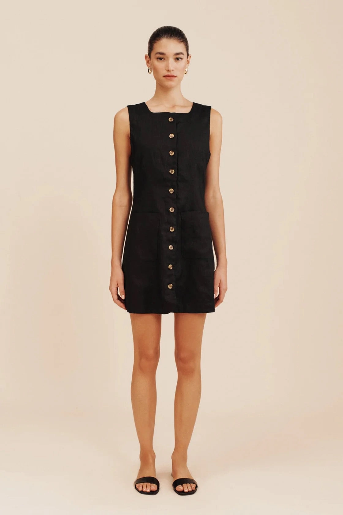 Emma Button Down Mini Dress Warm Palette Walk Grace