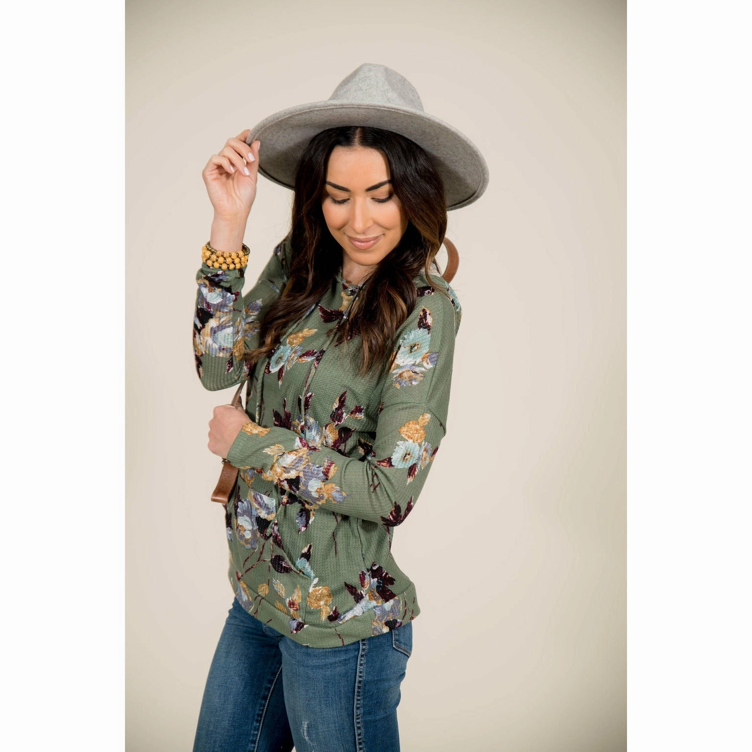 Floral Thermal Hoodie Bar Night Affordable
