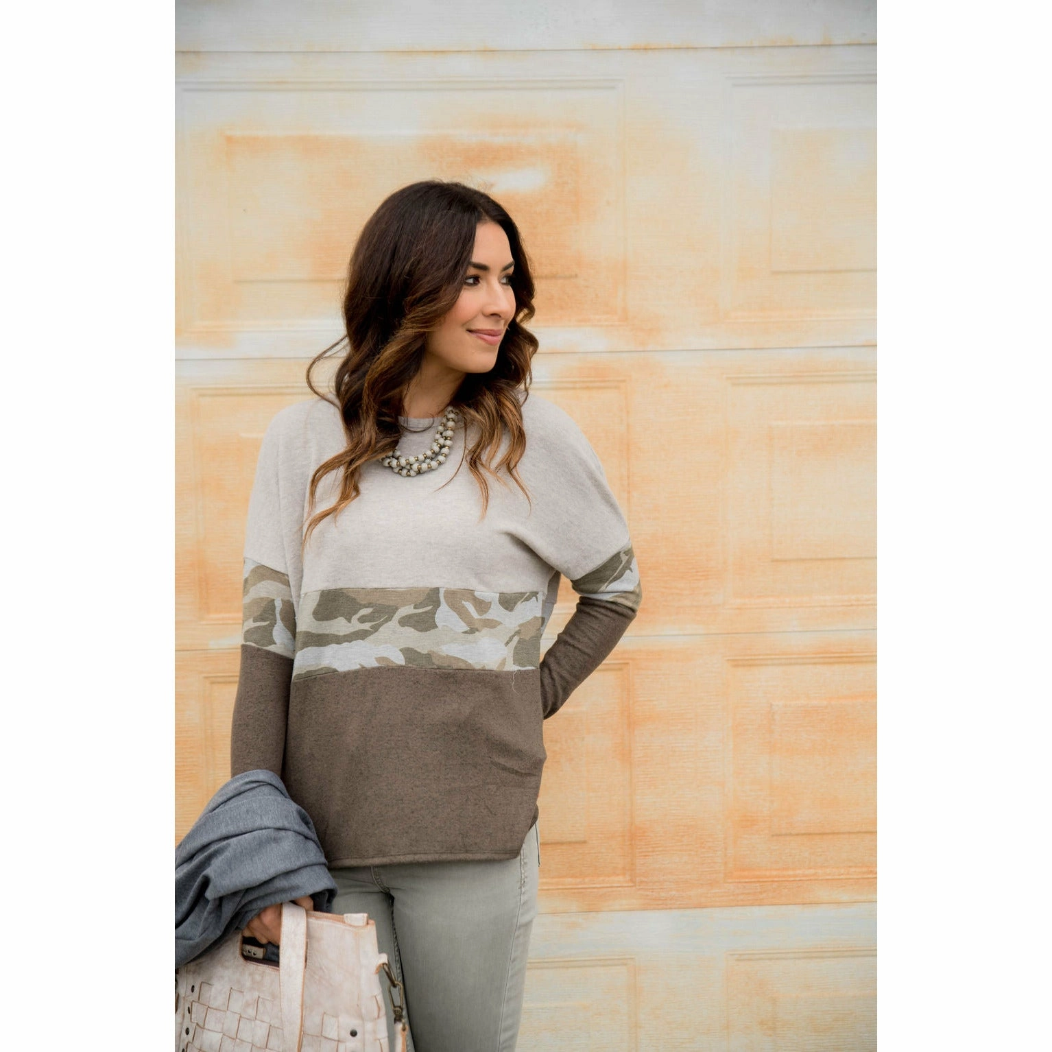 Sporty Style product personalization ideas Camo Blocked Lightweight Sweatshirt