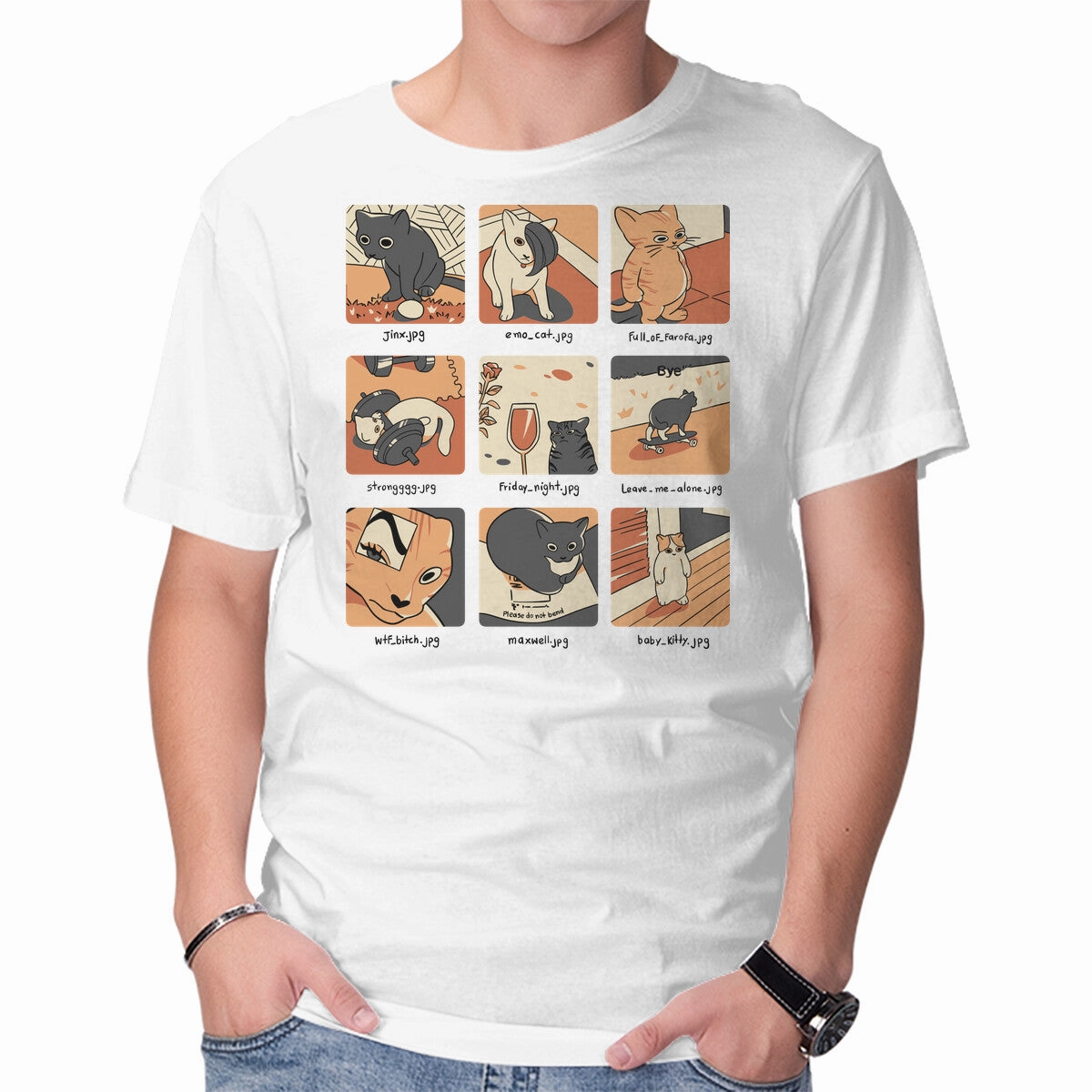 Effortless Design Foam Print Detail Cat Meme