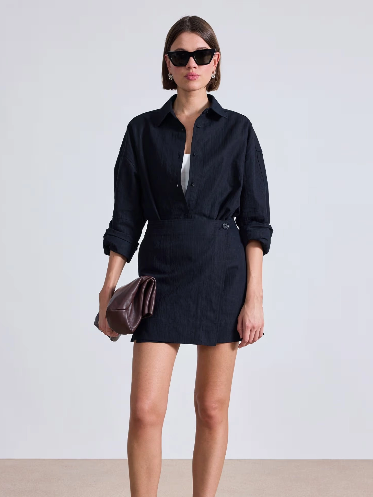 Fine Details Sophisticated Tailoring La Reina Mini Shirt Dress