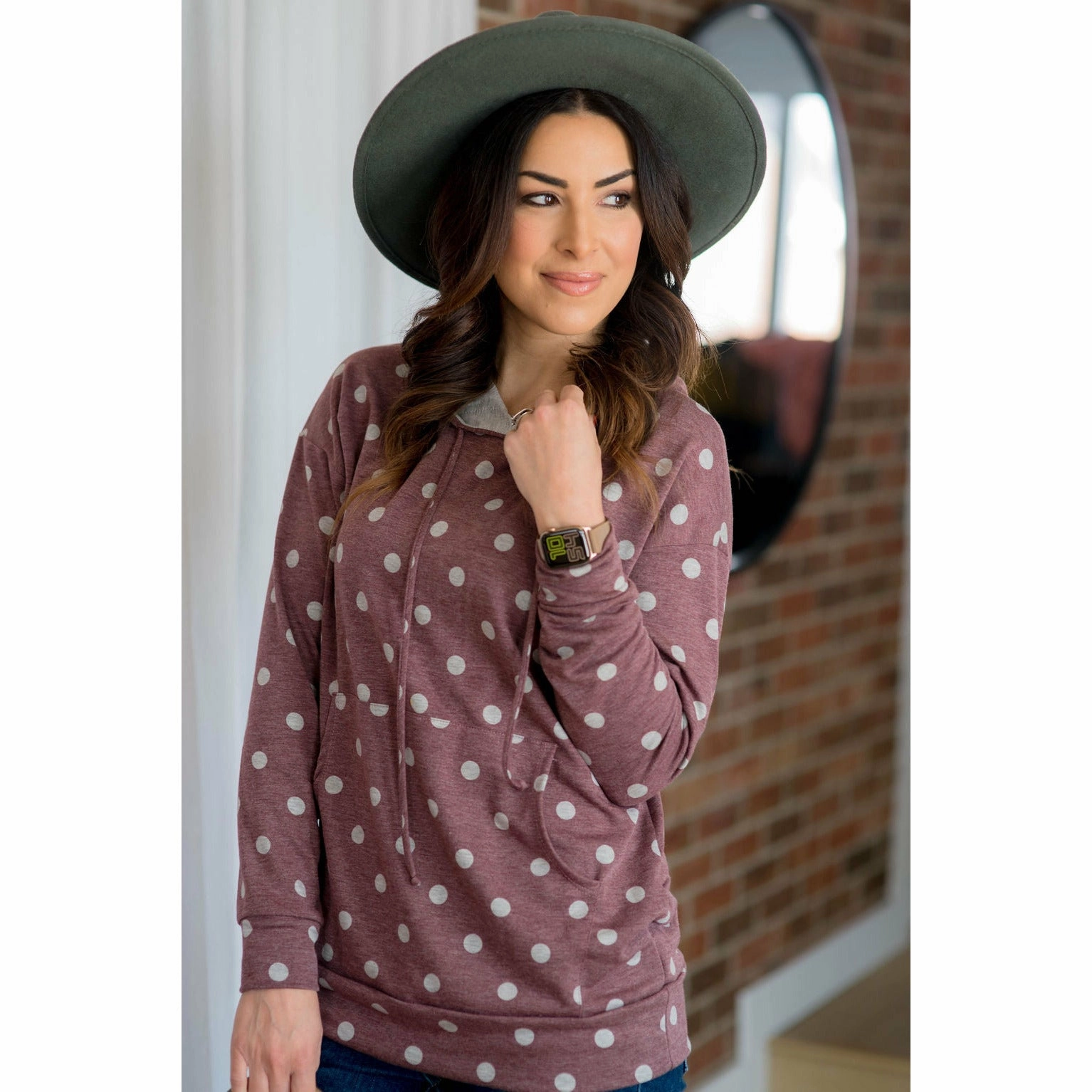 Essential Comfort Heathered Polka Dot Hoodie