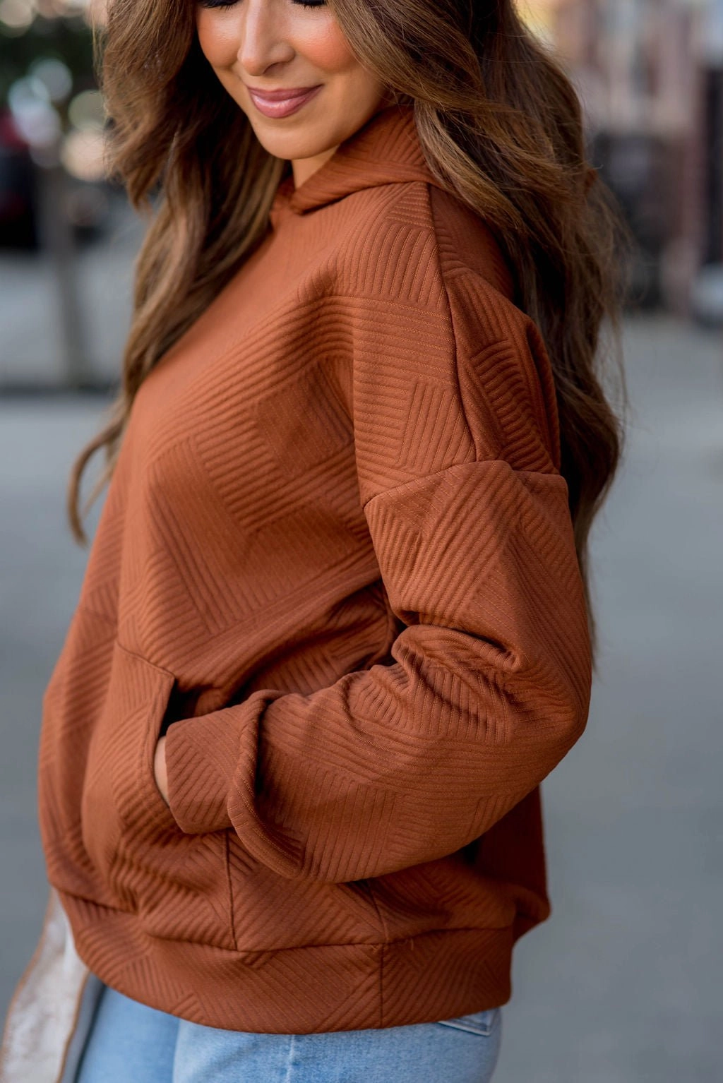 Raised Woven Hooded Sweatshirt product holiday wearability