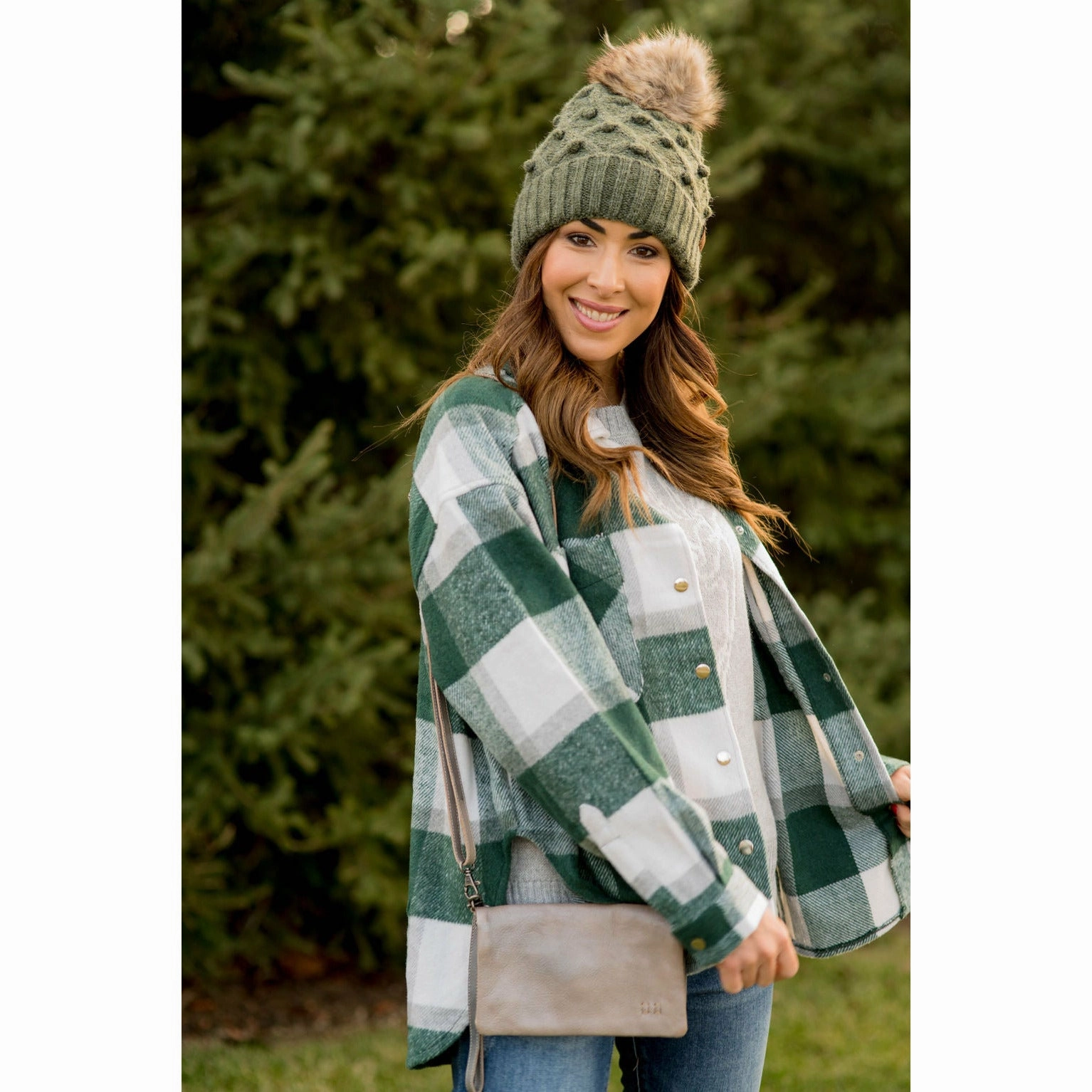 Green Plaid Shacket Active Daily Wear All Purpose Outerwear