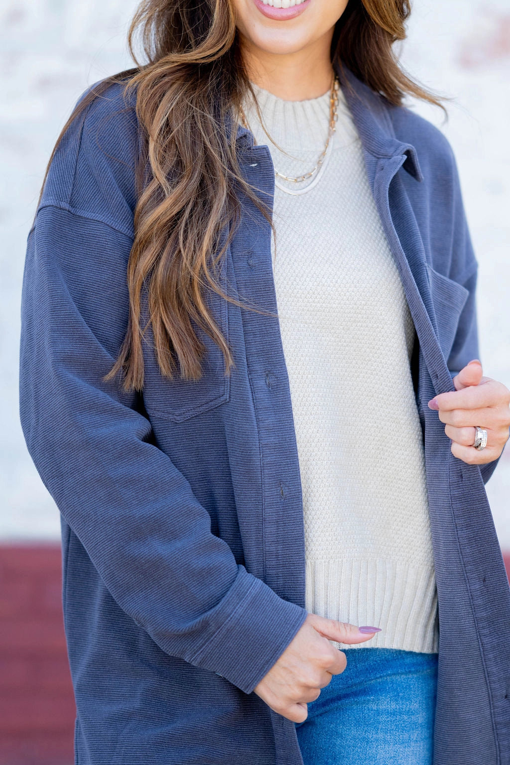 HiddenPockets High Collar Style Chill Mode Shacket