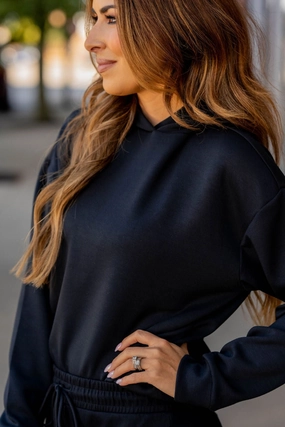 Cropped Hooded Sweatshirt Layer Fit product ombre gradient