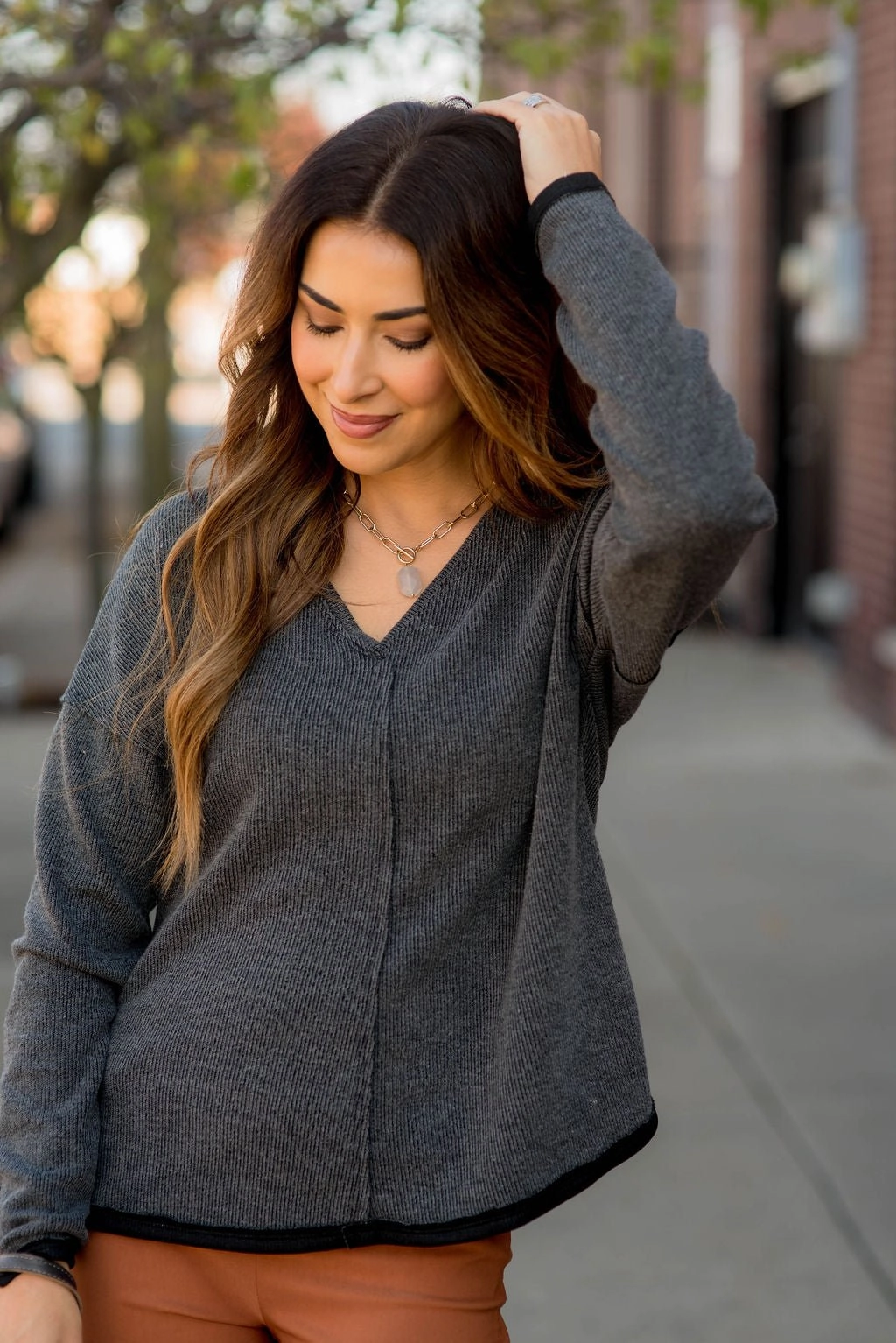 Solid Trimmed Mid Seam Sweatshirt City Cool Seasonal Collection