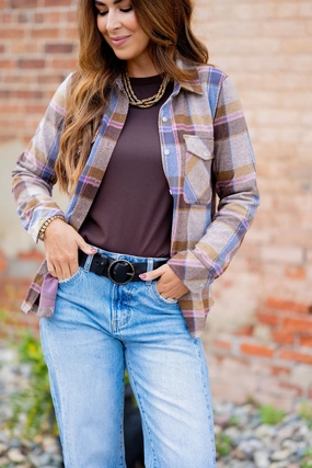 Comfy Fit Piece Chilly Days Plaid Shacket