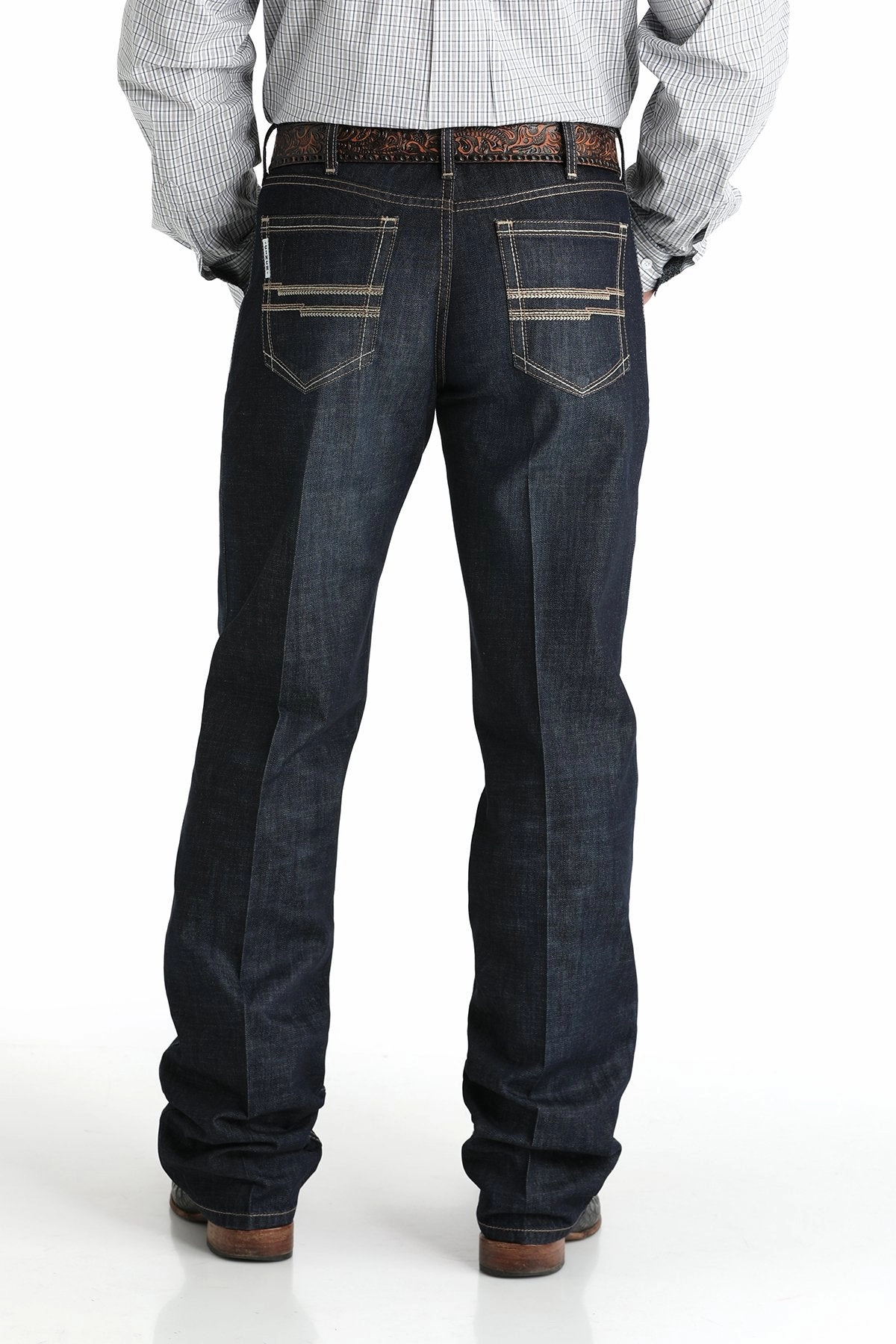 Cinch Men's Relaxed Fit White Label-Dark Stonewash Breathable Lining System Comfortable Choice