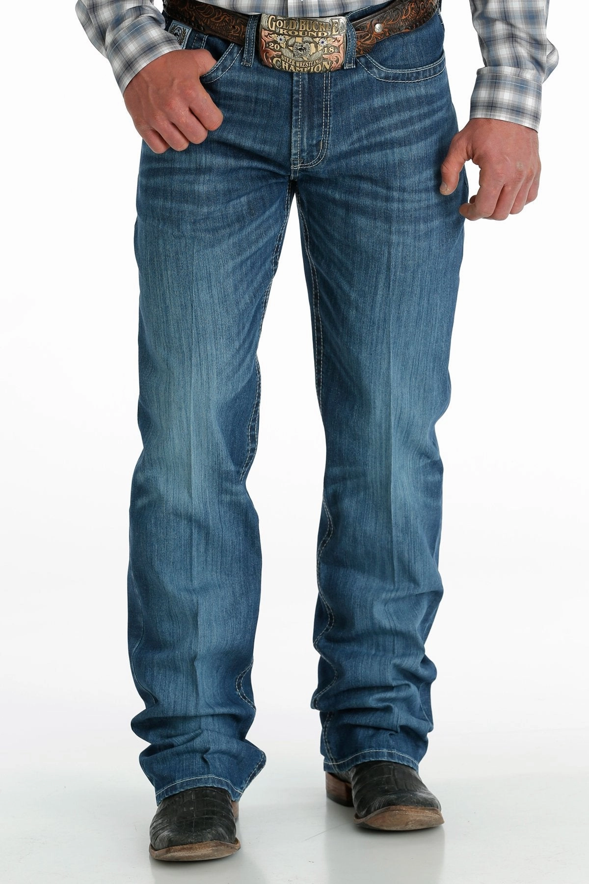 Weather Proof Cinch Men's White Label Jeans-Medium Stone