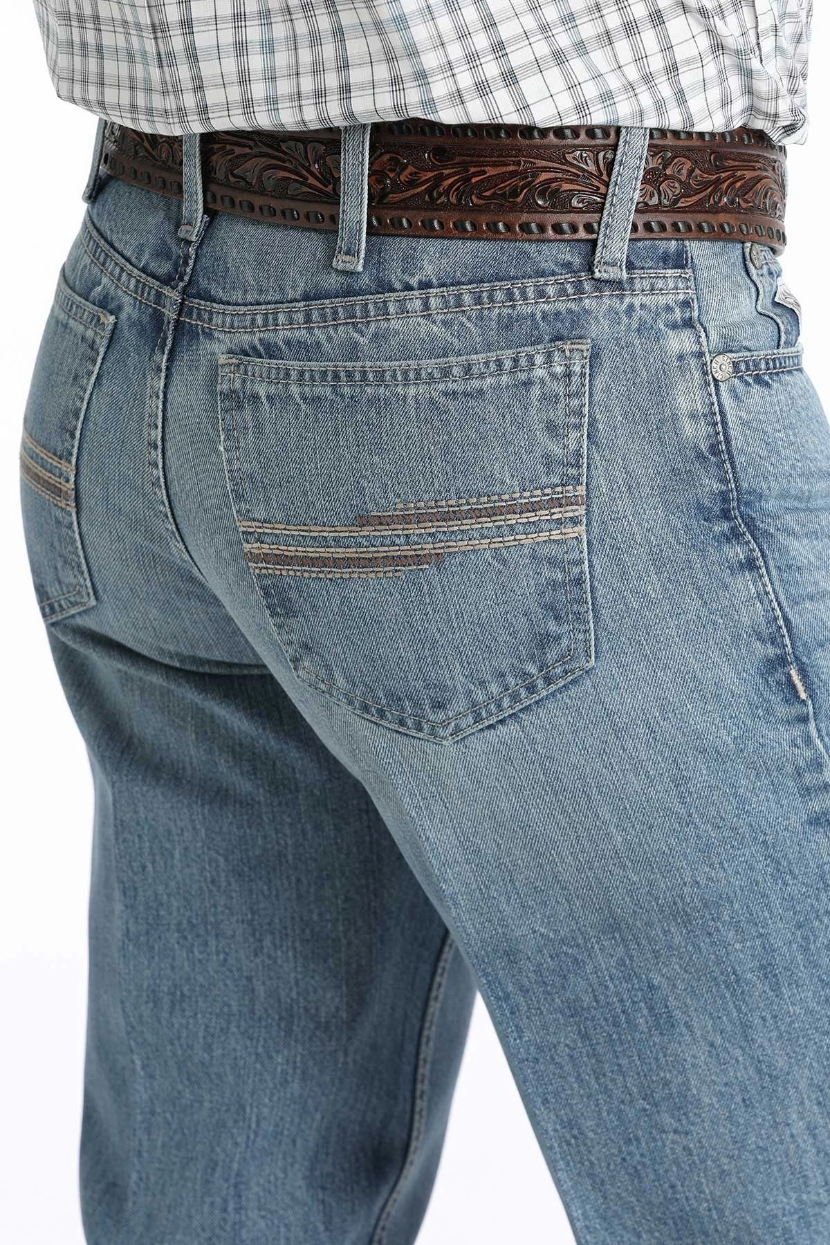 Breathable Denim Cool And Clean Cinch Men's White Label Jeans-Medium Stone