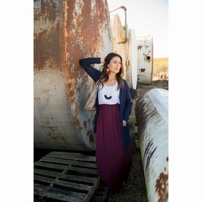 Cinch Waisted Colored Bottom Tank Maxi Quilted-Lining